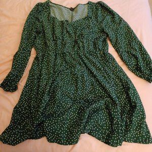 SHEIN gorgeous green peasant dress